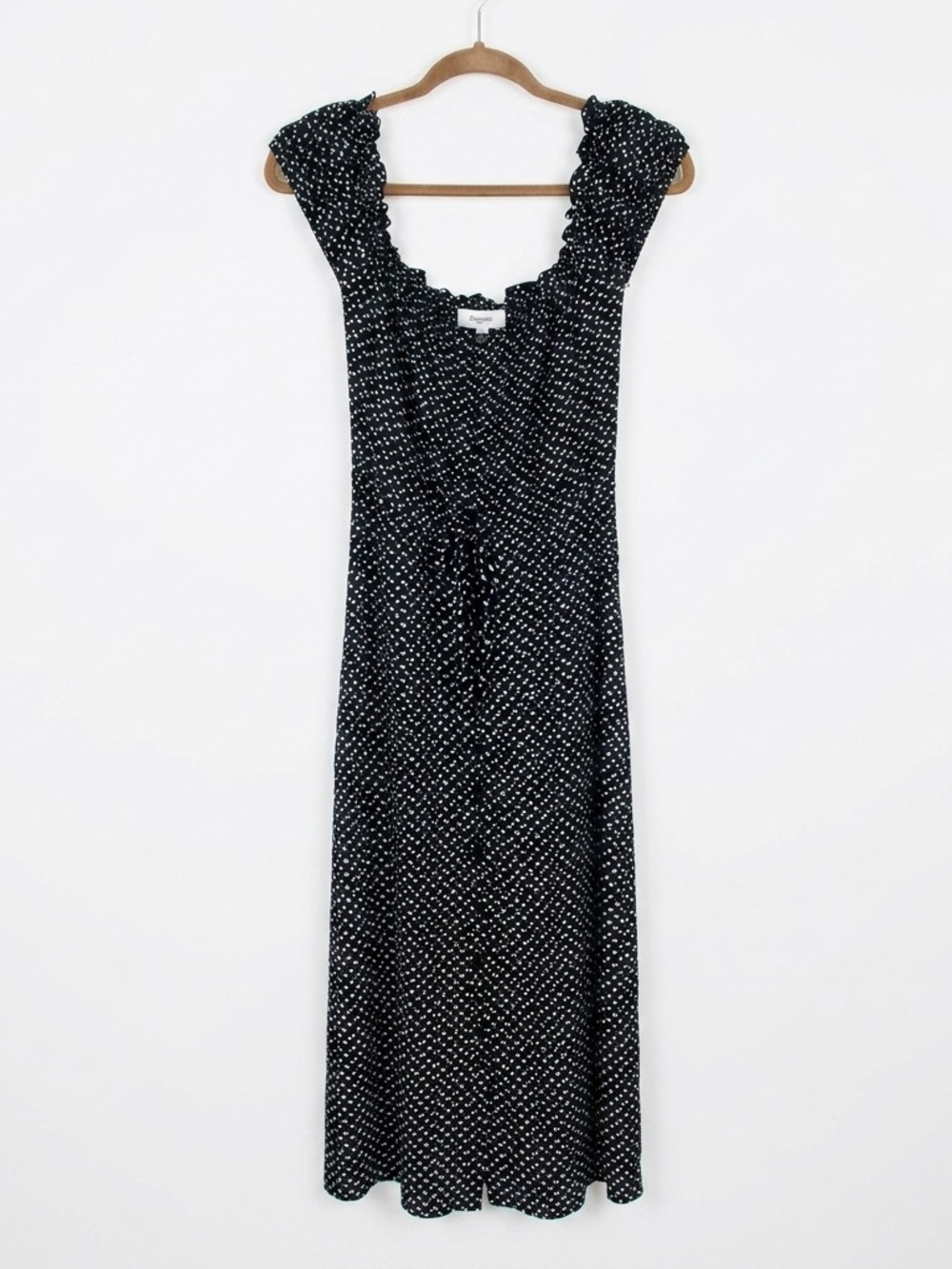 Auguste the Label Black Polka Dot Button Front Maxi Dress - Size 6 / US 6